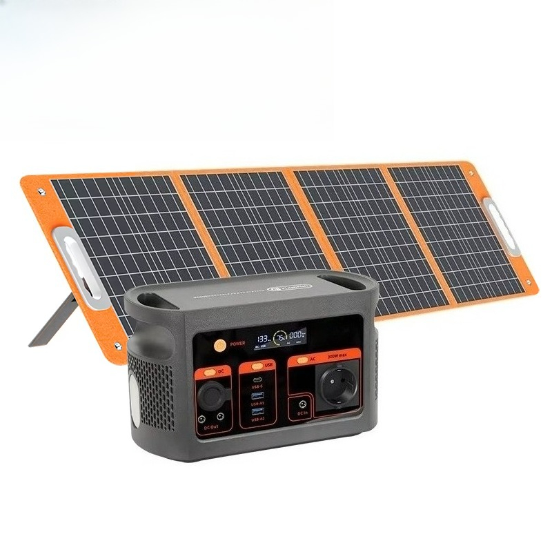 Outdoor Power Station - เครื่องกำเนิดไฟฟ้าพลังงานแสงอาทิตย์แบบไซน์เวฟบริสุทธิ์ 300W พร้อมแบตเตอรี่ LiFePO4 สำหรับตั้งแคมป์ พลังงานภายในบ้าน