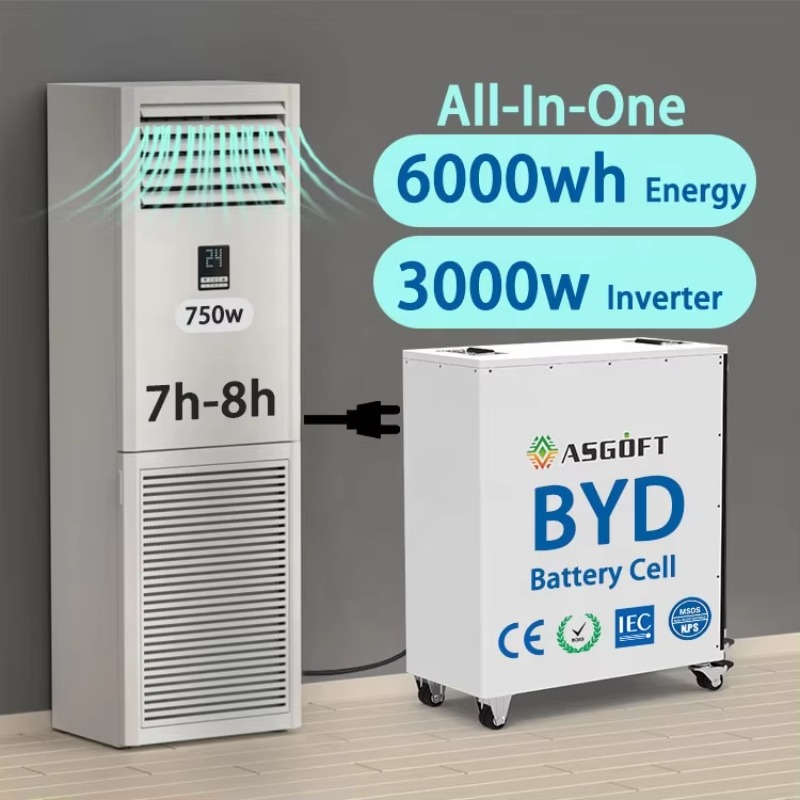 Outdoor Power Inverter - ระบบกักเก็บพลังงานแสงอาทิตย์สำหรับบ้านแบบออลอินวัน 6 กิโลวัตต์ชั่วโมง สำหรับใช้งานกลางแจ้ง พร้อมอินเวอร์เตอร์ไฮบริด 3