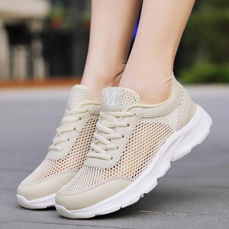Outdoor Power Mop - ฤดูร้อน Breathable รองเท้าผ้าใบผู้หญิงตาข่ายผู้หญิงกีฬารองเท้าน้ําหนักเบารองเท้าผู้หญิง T ใหม่ 2019