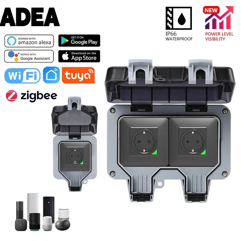 Outdoor Power Outlet Not Working - เต้ารับไฟฟ้า AdeaTuya Zigbee กันน้ำ IP66 สำหรับใช้งานกลางแจ้ง