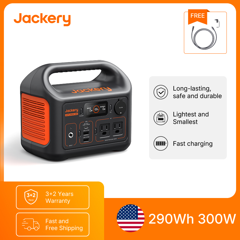 Outdoor Power Extension Cord - สถานีไฟฟ้าพกพา Jackery Explorer 300New พร้อมสายต่อ 5