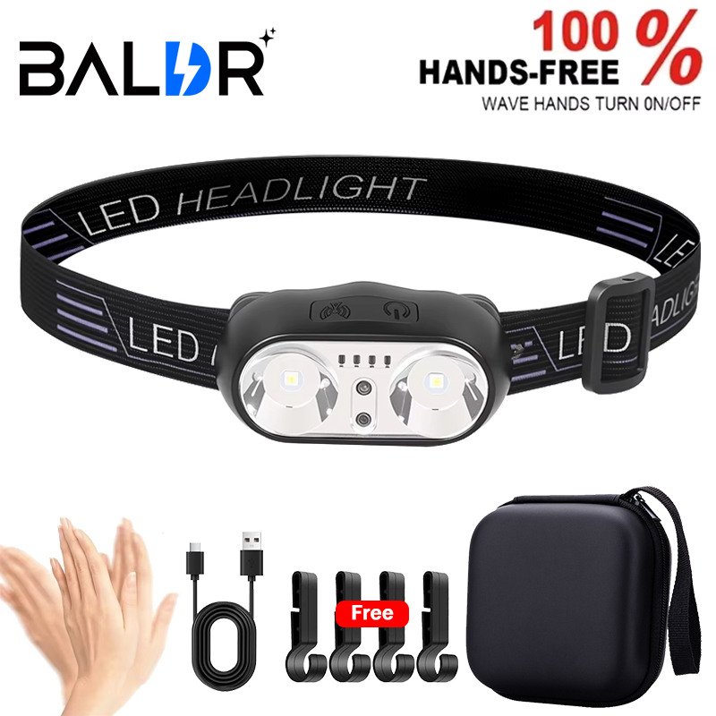 Outdoor Power Head - ไฟฉายคาดศีรษะแบบมินิ LED แสงแรง สำหรับตกปลาตอนกลางคืน ไฟฉายคาดหัวทรงพลัง กันน้ำ
