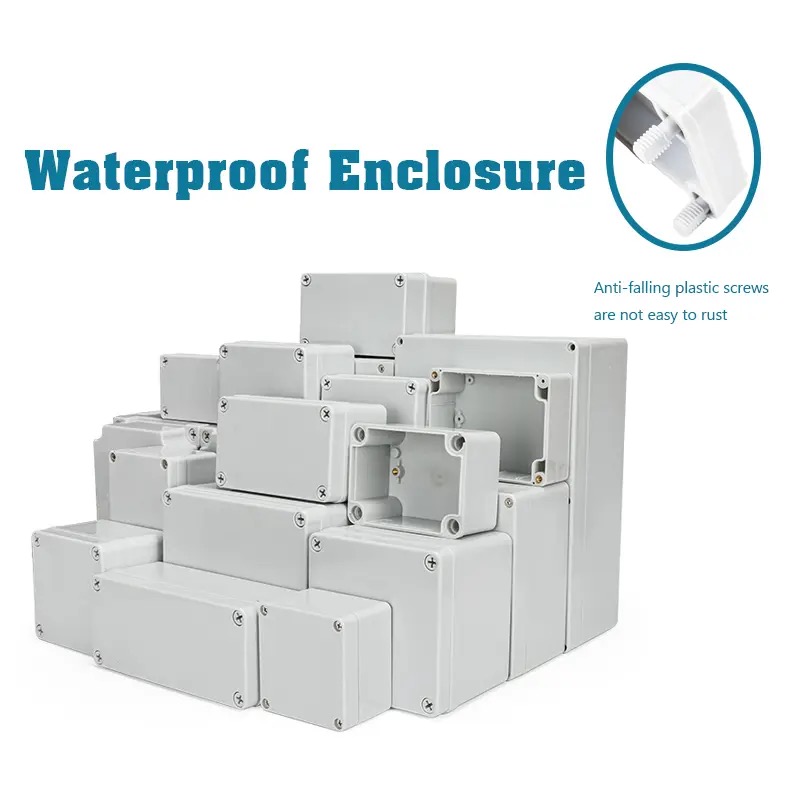 Outdoor Power Outlet Cover - กล่องรวมสายไฟกันน้ำกลางแจ้ง IP67 สีเทา/ใส วัสดุพลาสติก ABS พร้อมฝาปิดแบบเกลียว