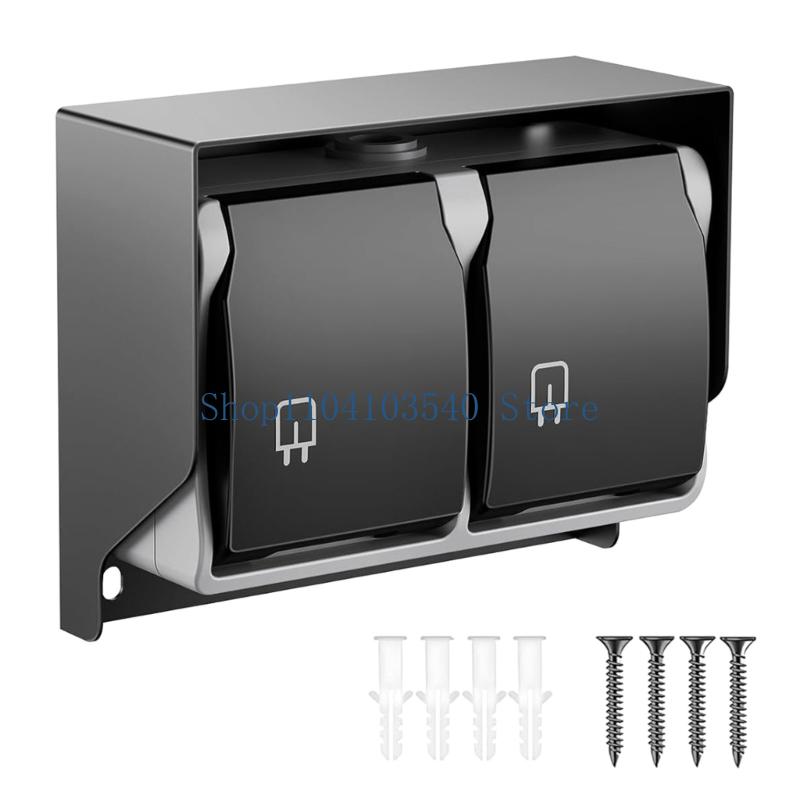 Outdoor Power Outlet Cover - 02DC Electrical Outlet ครัวเรือนสองหลุมพร้อมซ็อกเก็ตพลังงานกลางแจ้ง