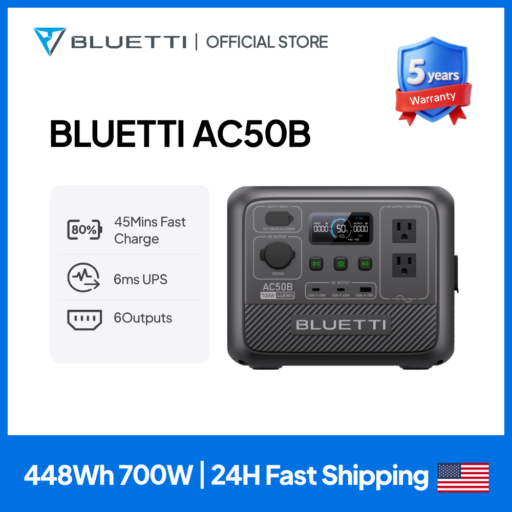 Outdoor Power Inverter - สถานีไฟฟ้าพกพา BLUETTI AC50B 700W 448Wh แบตเตอรี่