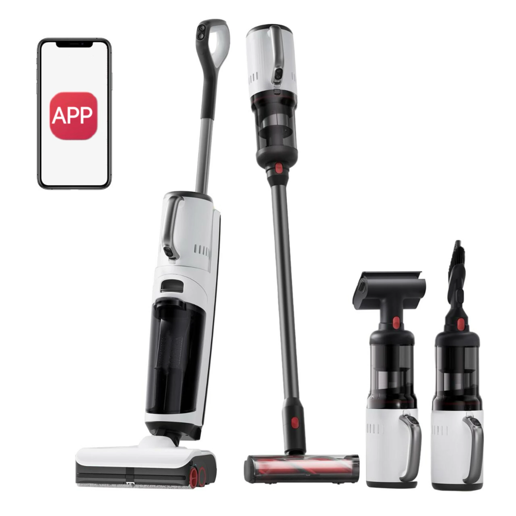 Outdoor Power Mop - เครื่องดูดฝุ่นรถยนต์อเนกประสงค์ 5-in-1 แรงดูด 17000Pa ควบคุมผ่านแอพฯ ทำความสะอาดพื้นแบบเปียกและแห้ง