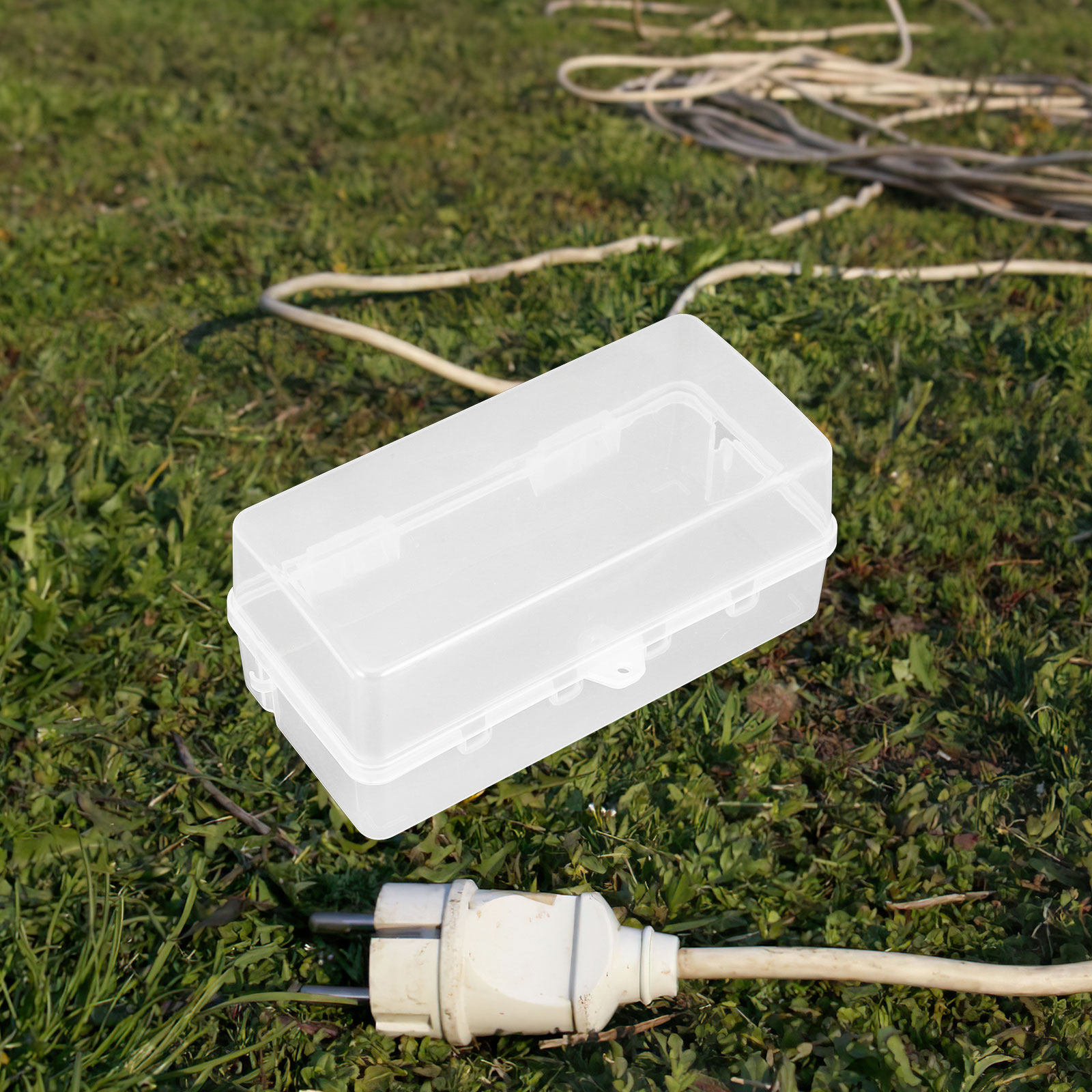 Outdoor Power Extension Cord - 2 ชิ้น ตัวป้องกันสายเคเบิลกันน้ำ กล่องไฟฟ้ากลางแจ้ง ฝาครอบใส ปลั๊กสายไฟ