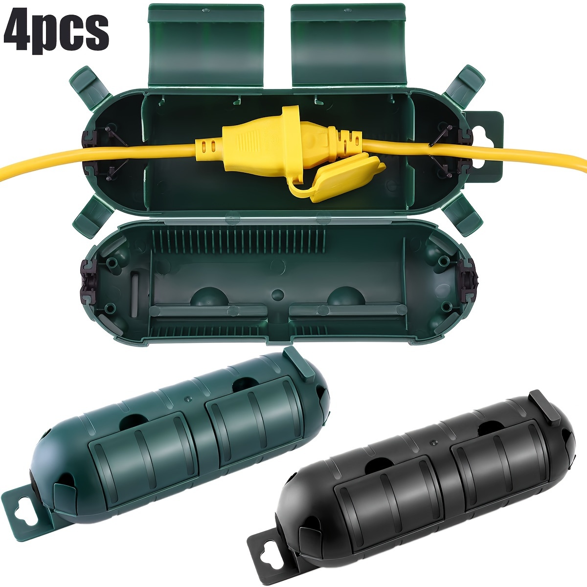 Outdoor Power Outlet Cover - 4 ชิ้นกลางแจ้งสายไฟความปลอดภัยซีล, Weatherproof การเชื่อมต่อไฟฟ้ากล่องป้องกันกลางแจ้ง Outlet Plug