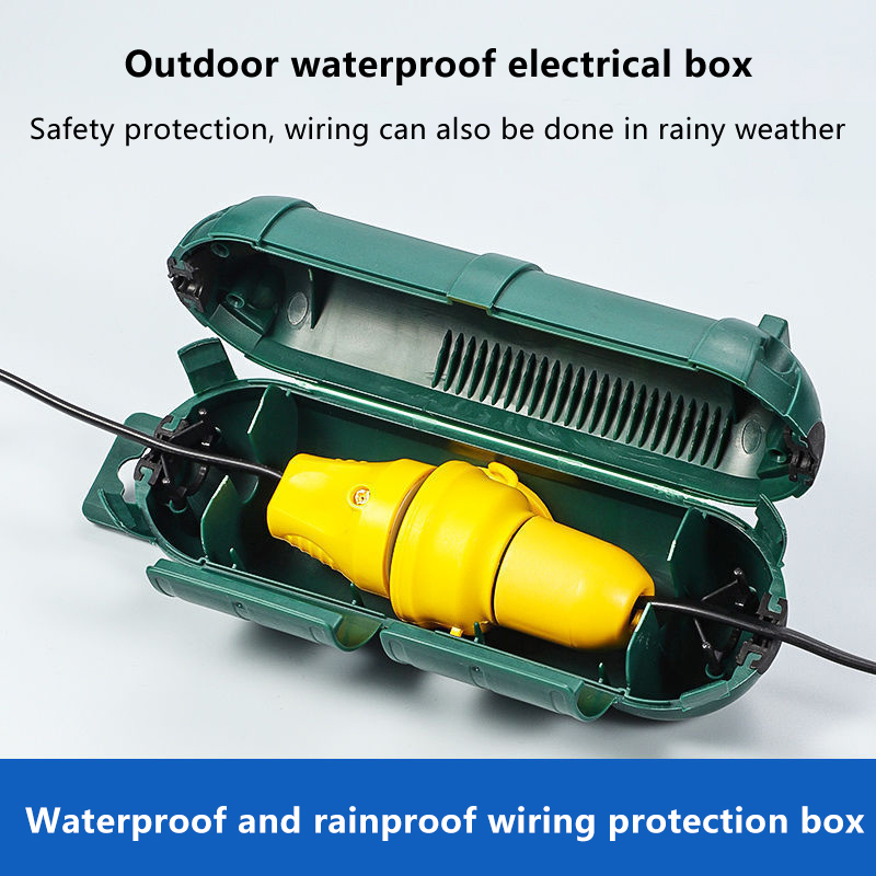 Outdoor Power Extension Cord - ฝาครอบสายไฟภายนอกพร้อมซีลกันน้ำ กล่องเชื่อมต่อไฟฟ้าเพื่อปกป้องปลั๊กไฟภายนอก