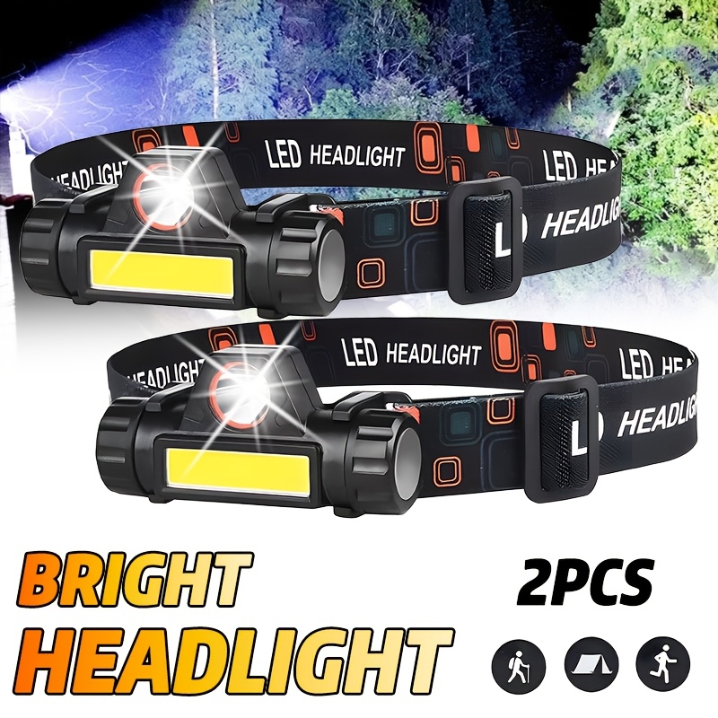 Outdoor Power Head - ไฟหน้าแบบชาร์จไฟได้ COB LED USB ไฟหน้าแม่เหล็กแรงสูง ไฟหน้าสว่างมาก