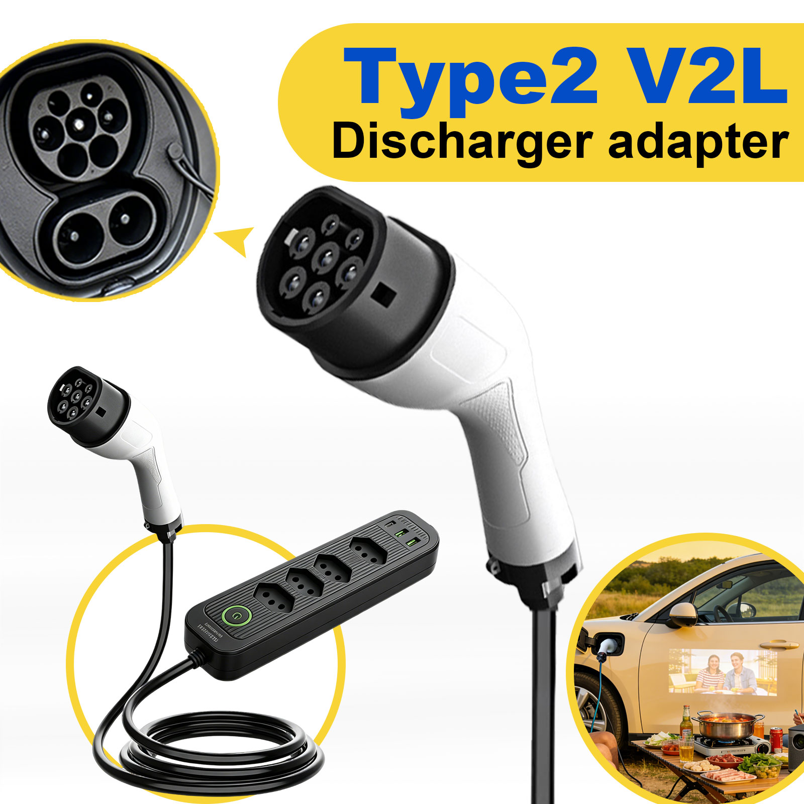 อะแดปเตอร์ปล่อยไฟ Type2 V2L 16 - Outdoor Power Hub บทวิจารณ์และราคา