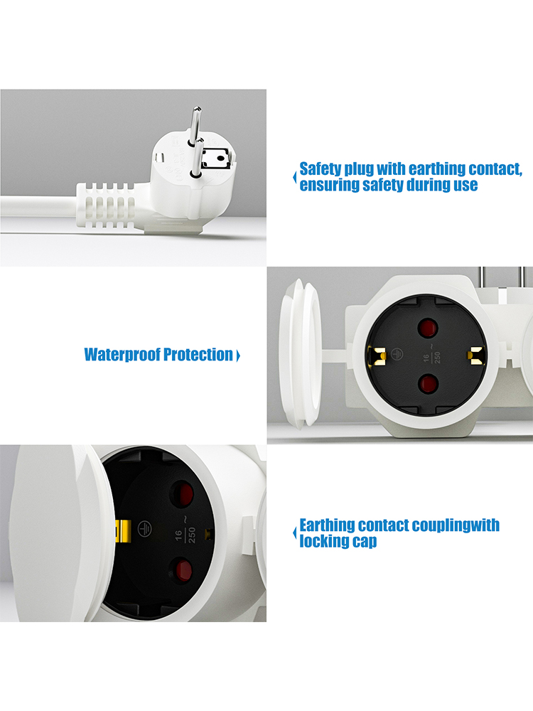 สายต่อพ่วง EU พร้อมเต้ารับ Sch - Outdoor Power Extension Cord บทวิจารณ์และราคา