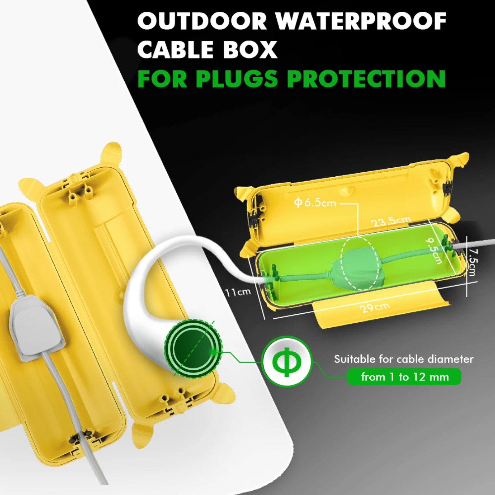 ฝาครอบสายไฟต่อภายนอกอาคาร IP44 - Outdoor Power Extension Cord บทวิจารณ์และราคา