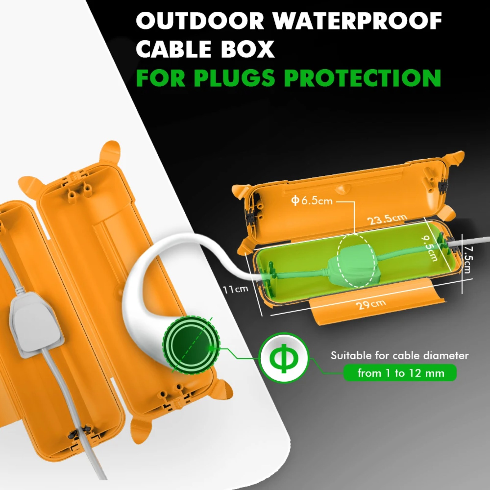 ฝาครอบสายไฟต่อภายนอกอาคาร IP44 - Outdoor Power Extension Cord บทวิจารณ์และราคา