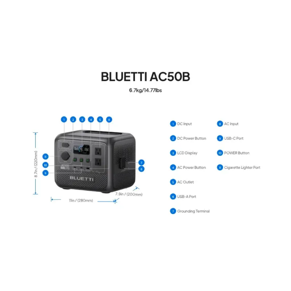 สถานีไฟฟ้าพกพา BLUETTI AC50B 7 - Outdoor Power Inverter บทวิจารณ์และราคา