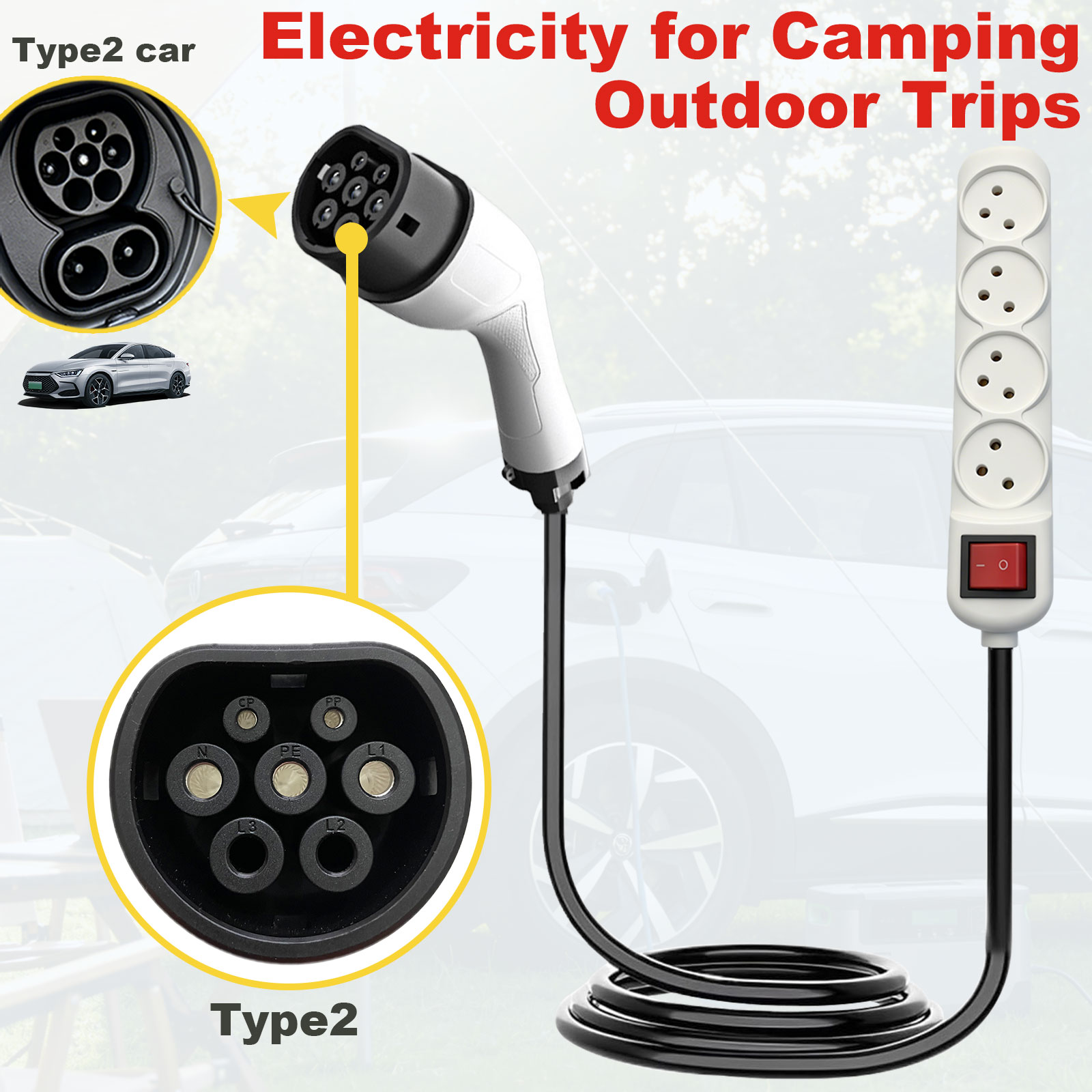 อะแดปเตอร์ปล่อยไฟฟ้า Type2 V2L - Outdoor Power Hub บทวิจารณ์และราคา