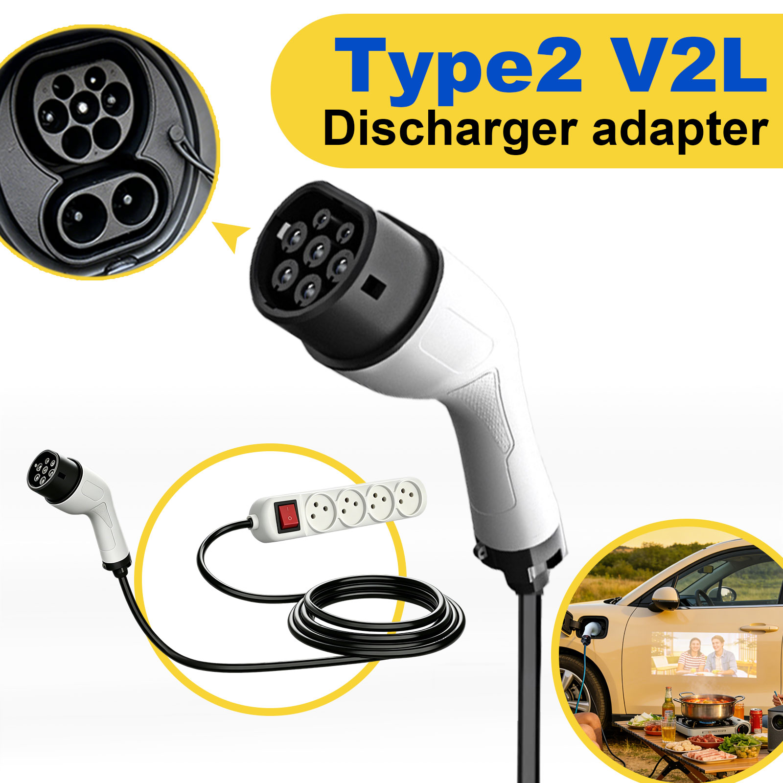 อะแดปเตอร์ปล่อยไฟฟ้า Type2 V2L - Outdoor Power Hub บทวิจารณ์และราคา
