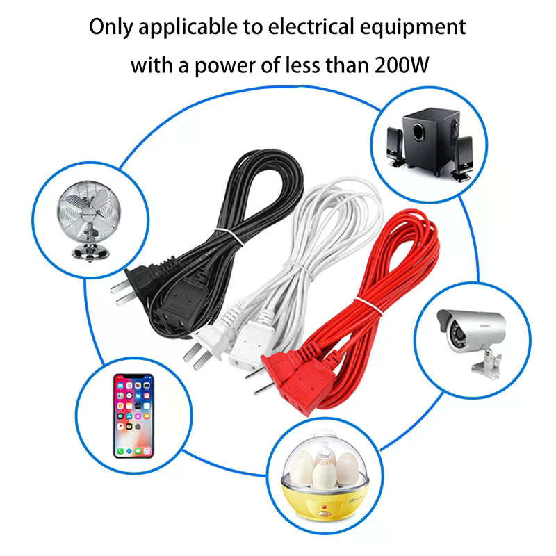 สายไฟ AC สีขาว สีดำ สีแดง พร้อ - Outdoor Power Extension Cord บทวิจารณ์และราคา
