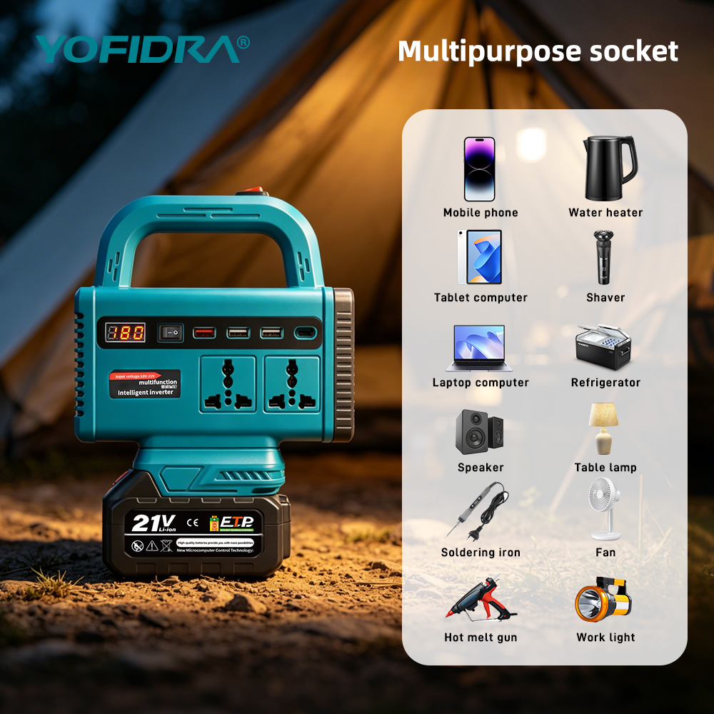 อินเวอร์เตอร์พกพา YOFIDRA 220V - Outdoor Power Inverter บทวิจารณ์และราคา