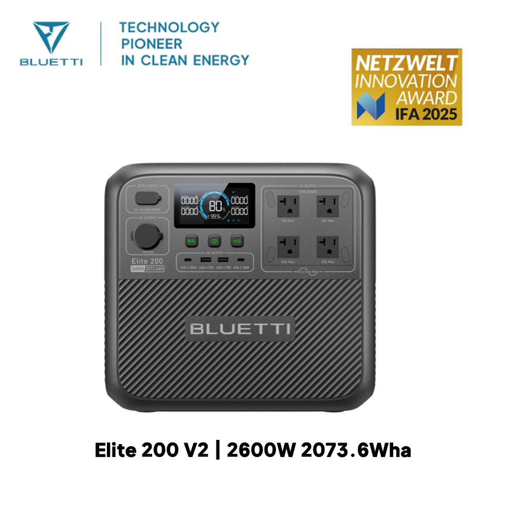 【รีนิว】BLUETTI Elite 200 V2 สถ - Outdoor Power Bank บทวิจารณ์และราคา
