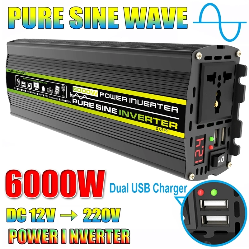 6000W DC12/24V to AC 220V Pure - Outdoor Power Inverter บทวิจารณ์และราคา