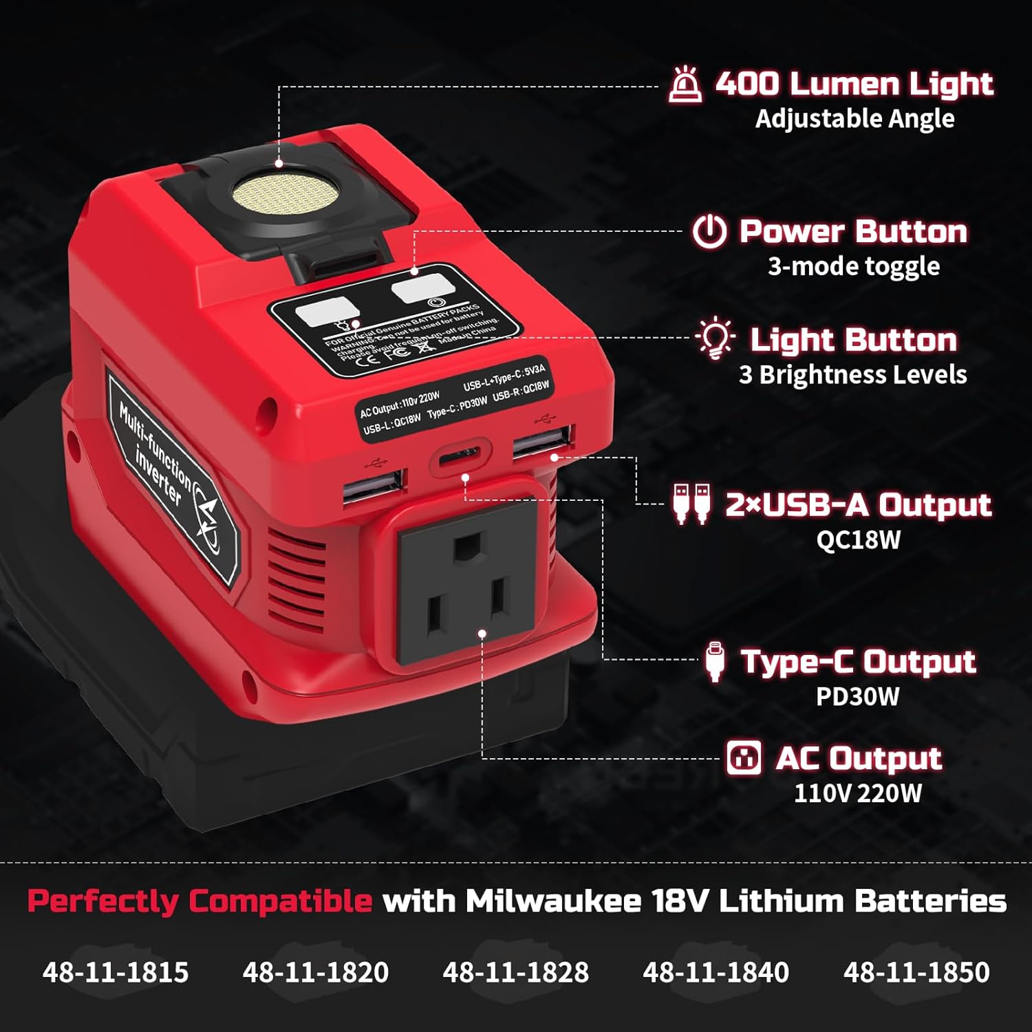 Kzreect 220W พาวเวอร์อินเวอร์เ - Outdoor Power Inverter บทวิจารณ์และราคา