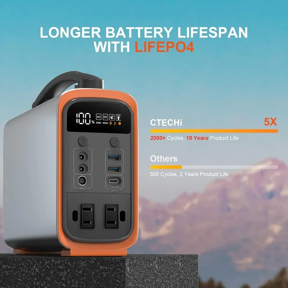 320Wh Lifepo4 แบบพกพา Power St - Outdoor Power Station บทวิจารณ์และราคา